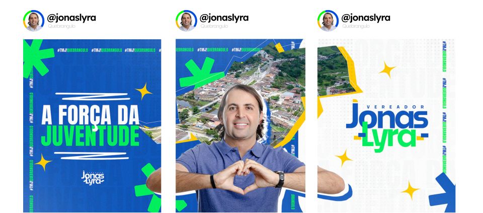Cards de campanha política para redes sociais